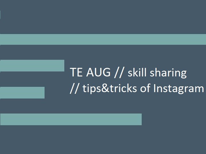 TE aug // skill sharing // tips&tricks of Instagram